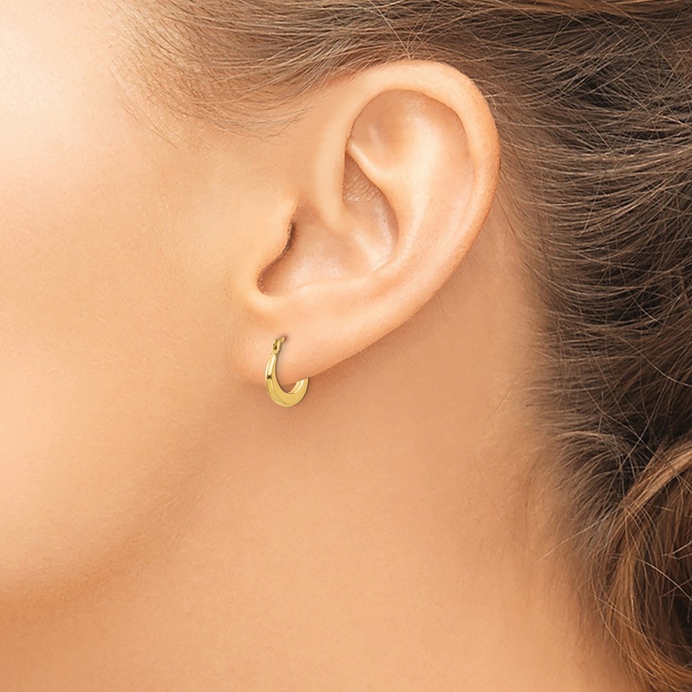 Million Charms 14k Yellow Gold Madi K Small Hoop Earrings 12 L x 10 W - Picture 3 of 5